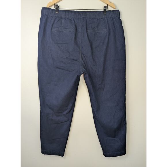 Universal Standard Dark Indigo Comfort Denim Drawstring High Rise Tapered Jean - Picture 6 of 10